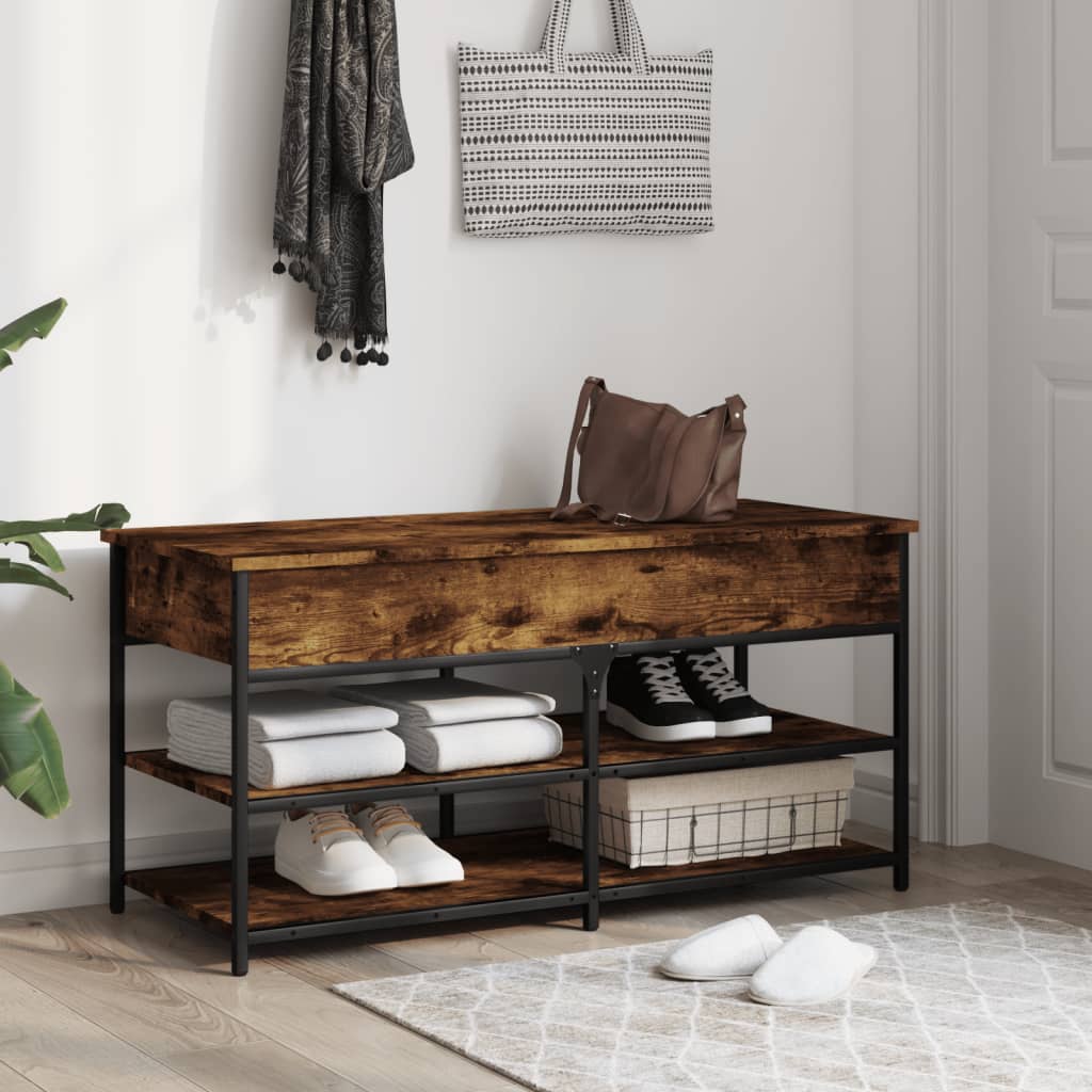 vidaXL Shoe Bench Hallway Storage Bench with Seat Furniture Engineered Wood-2