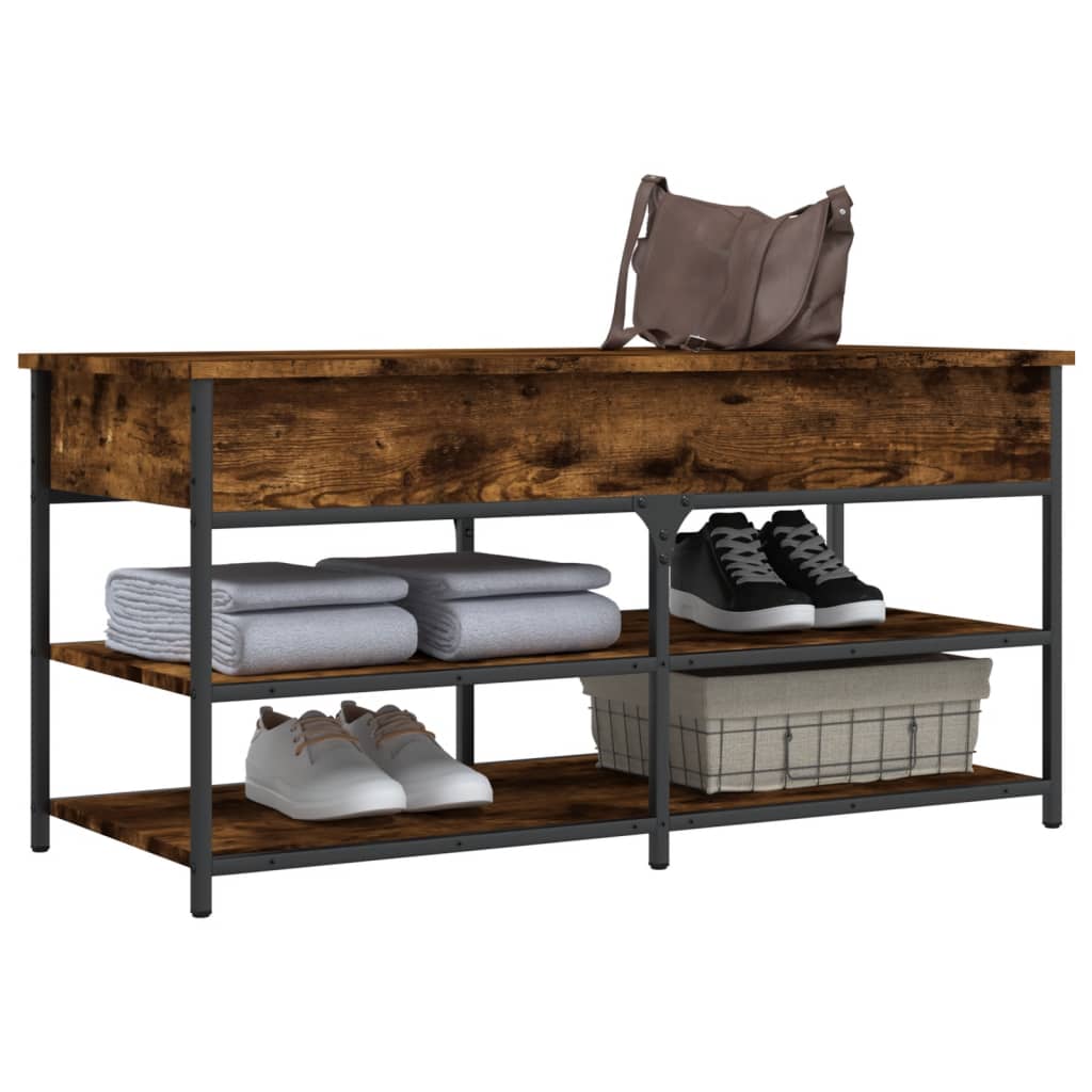 vidaXL Shoe Bench Hallway Storage Bench with Seat Furniture Engineered Wood-3