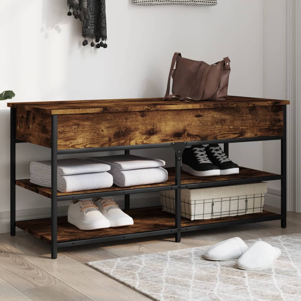 vidaXL Shoe Bench Hallway Storage Bench with Seat Furniture Engineered Wood-1