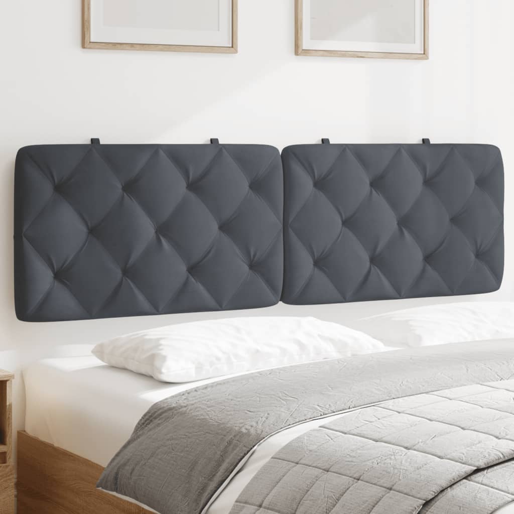 vidaXL Headboard Cushion Dark Gray 60.2" Velvet-5