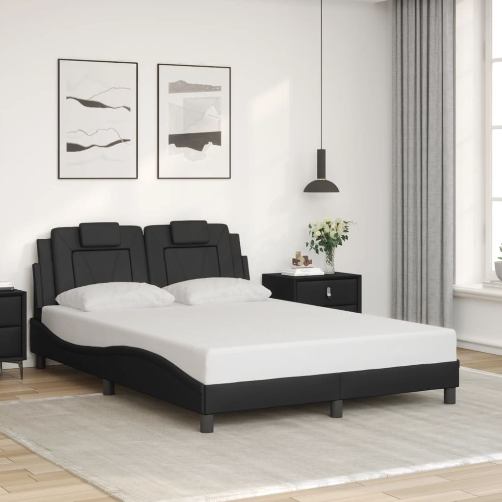 vidaXL Bed Frame with Headboard Base Mattress Foundation Furniture Faux Leather-4