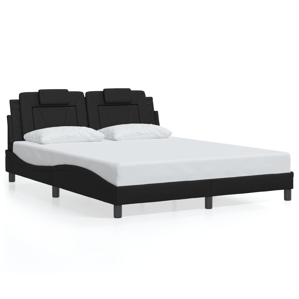 vidaXL Bed Frame with Headboard Base Mattress Foundation Furniture Faux Leather-6
