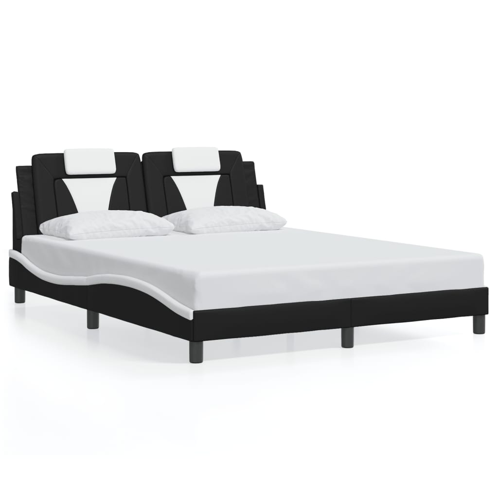 vidaXL Bed Frame with Headboard Base Mattress Foundation Furniture Faux Leather-7
