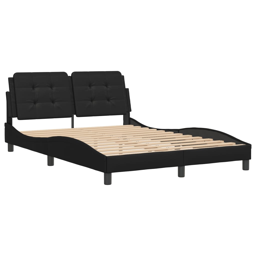 vidaXL Bed Frame with Headboard Base Mattress Foundation Furniture Faux Leather-3