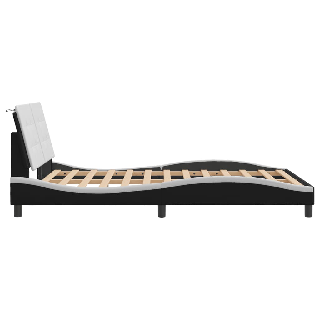 vidaXL Bed Frame with Headboard Base Mattress Foundation Furniture Faux Leather-1