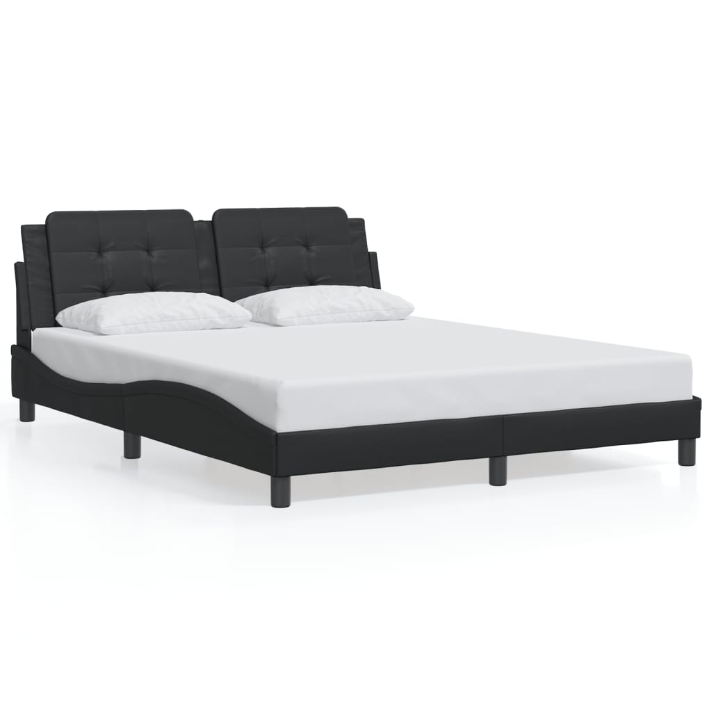 vidaXL Bed Frame with Headboard Base Mattress Foundation Furniture Faux Leather-6