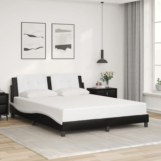 vidaXL Bed Frame with Headboard Base Mattress Foundation Furniture Faux Leather-0