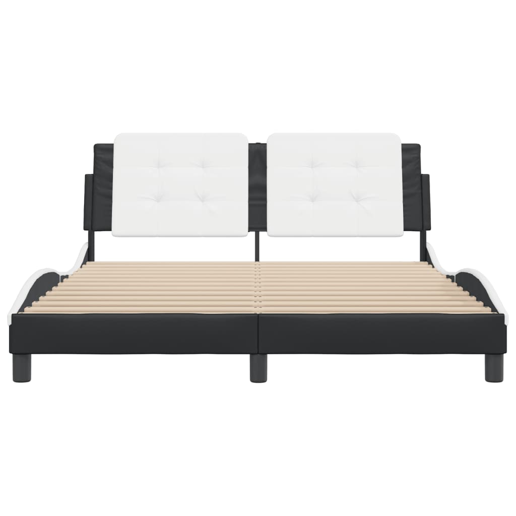 vidaXL Bed Frame with Headboard Base Mattress Foundation Furniture Faux Leather-4