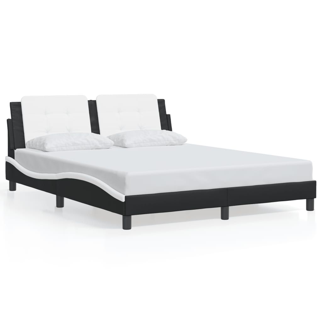 vidaXL Bed Frame with Headboard Base Mattress Foundation Furniture Faux Leather-7