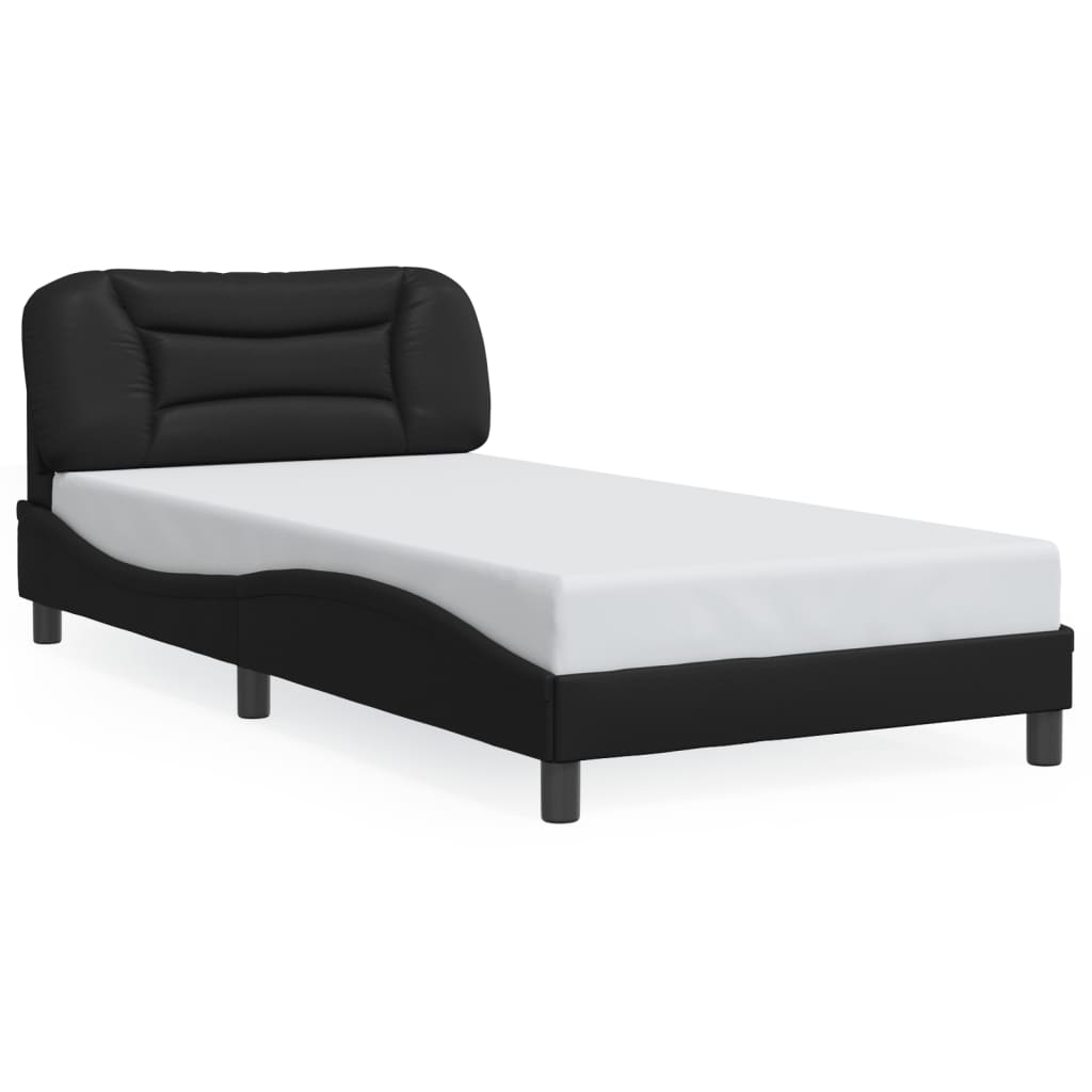 vidaXL Bed Frame with LED Lights Base Platform Bedroom Furniture Faux Leather-0