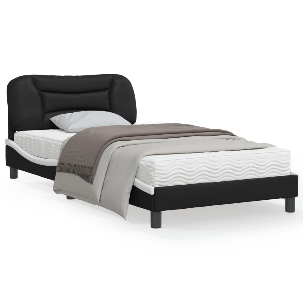 vidaXL Bed Frame with LED Lights Base Platform Bedroom Furniture Faux Leather-8