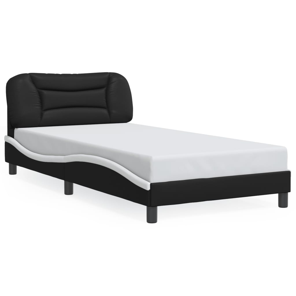 vidaXL Bed Frame with LED Lights Base Platform Bedroom Furniture Faux Leather-10