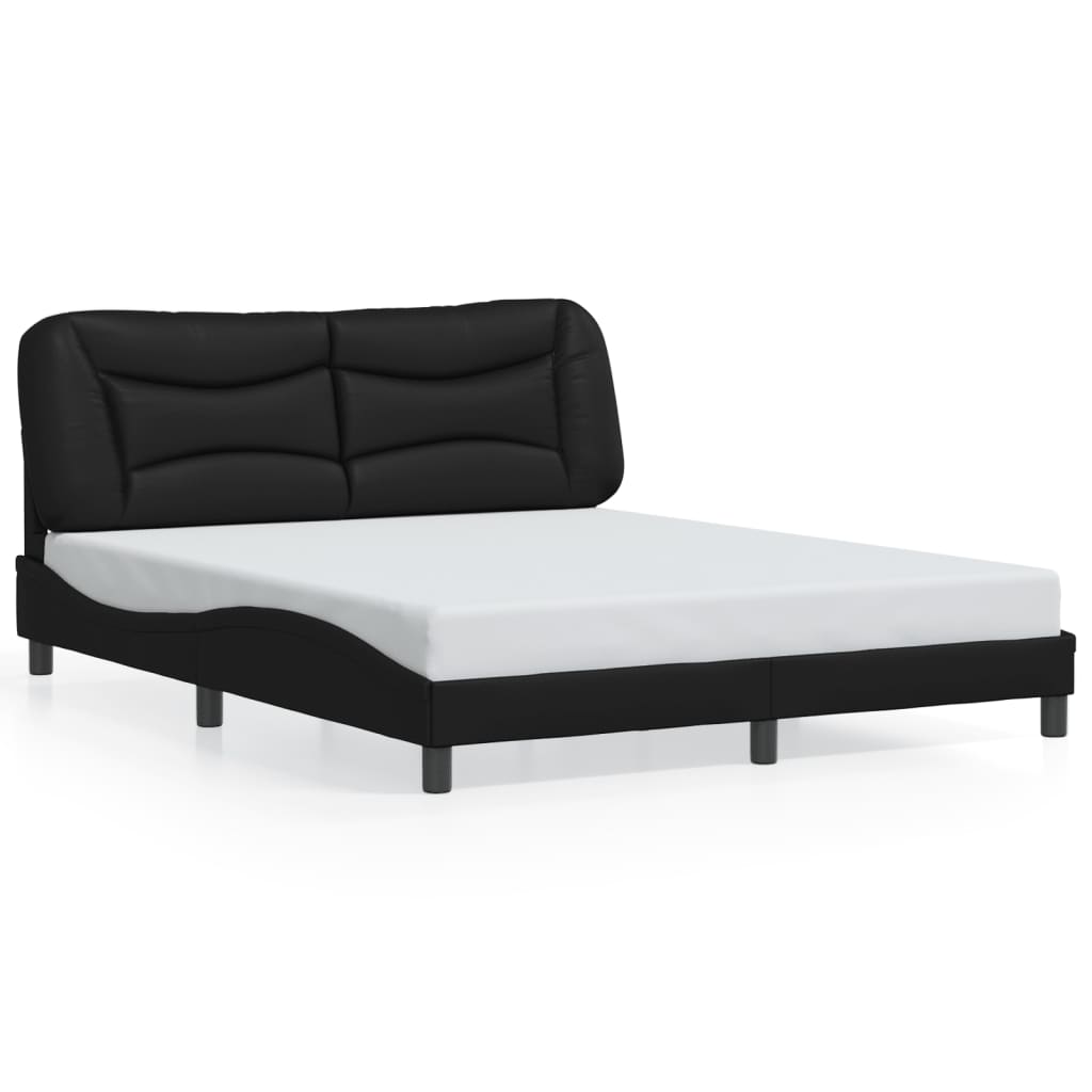vidaXL Bed Frame with LED Lights Base Platform Bedroom Furniture Faux Leather-5