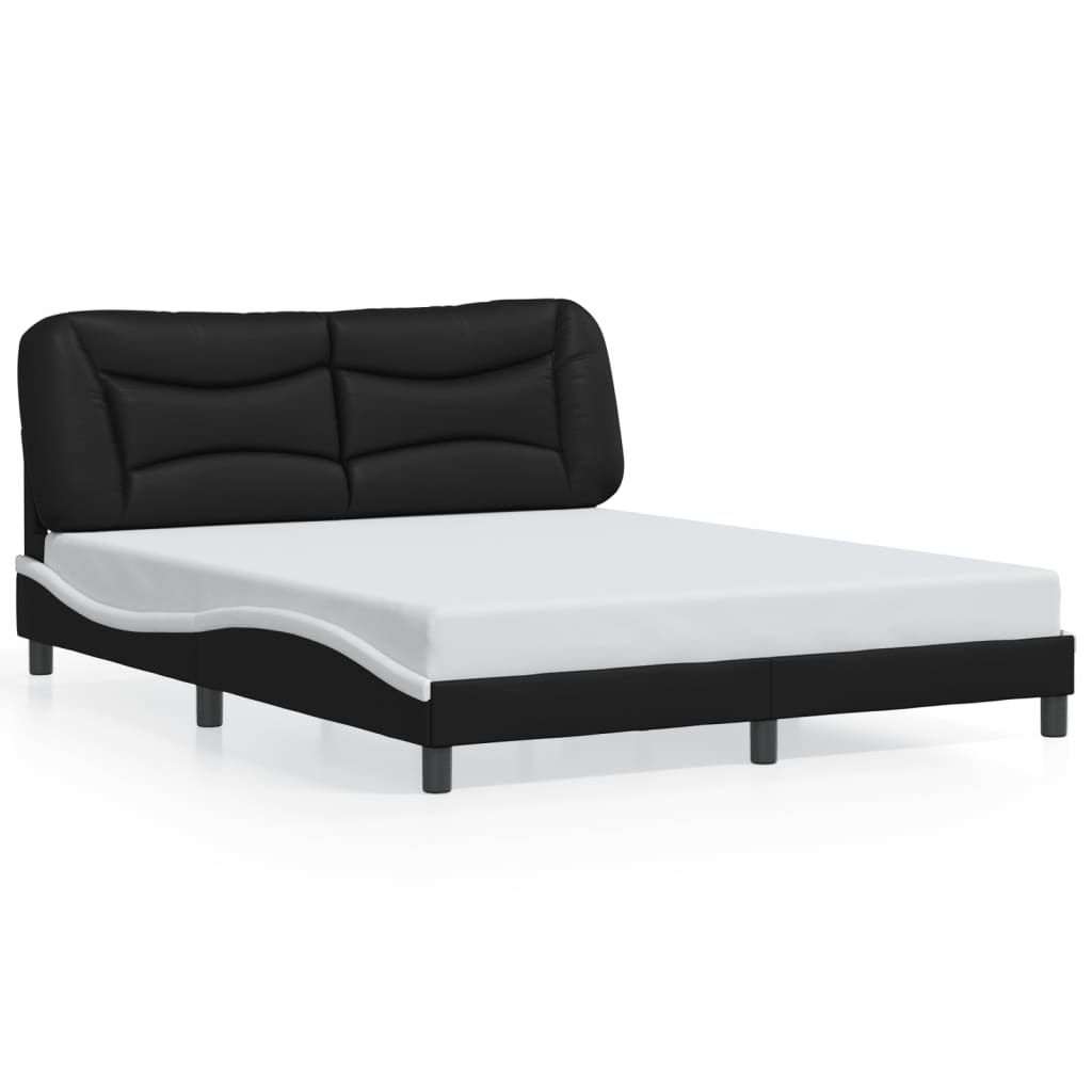 vidaXL Bed Frame with LED Lights Base Platform Bedroom Furniture Faux Leather-9