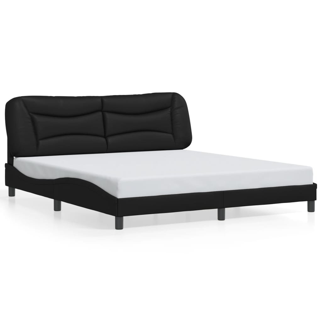 vidaXL Bed Frame with LED Lights Base Platform Bedroom Furniture Faux Leather-6