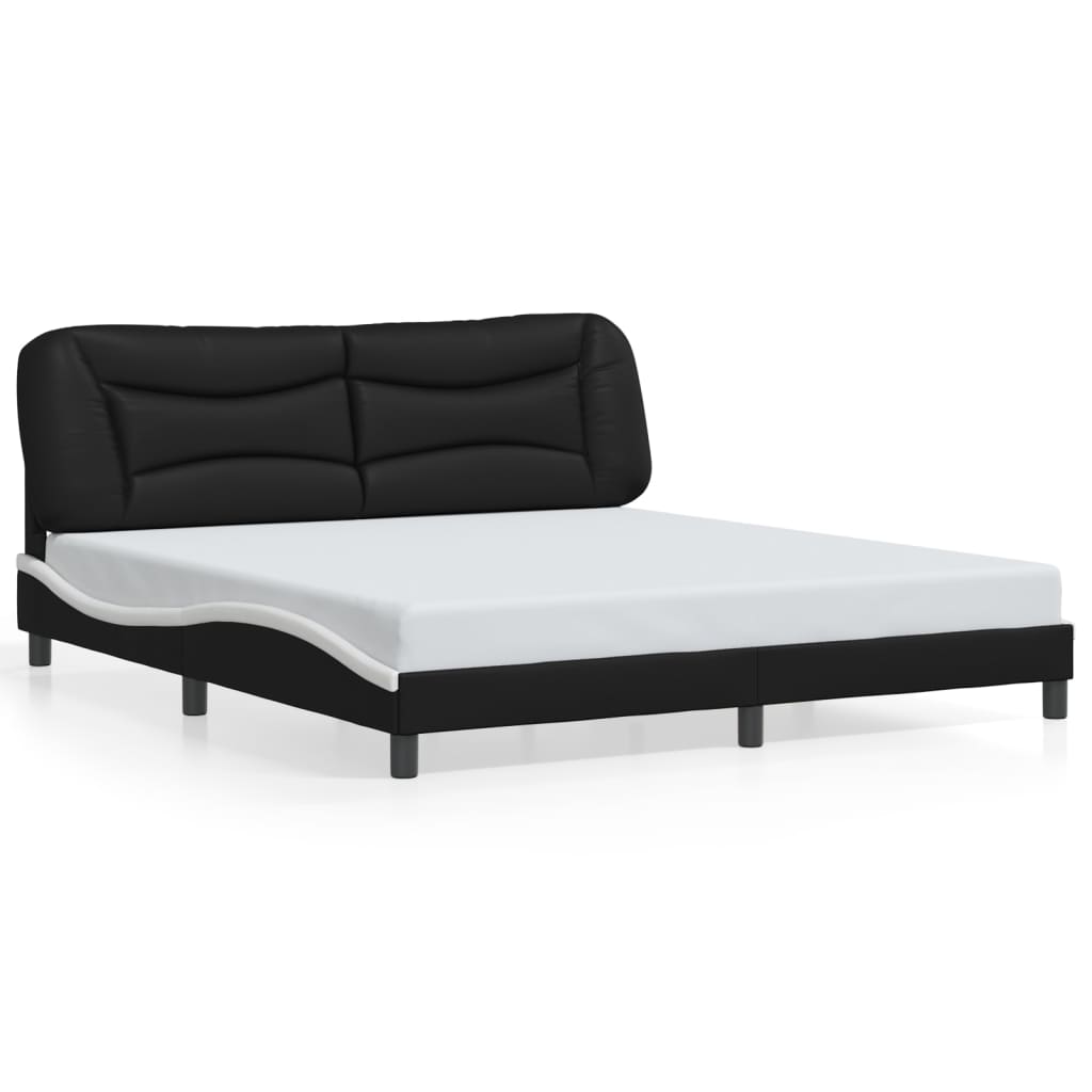 vidaXL Bed Frame with LED Lights Base Platform Bedroom Furniture Faux Leather-11
