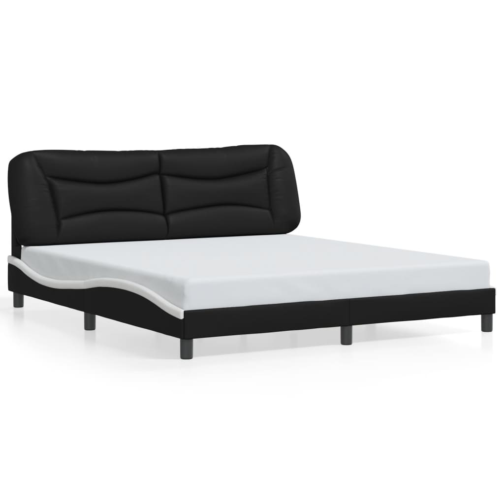 vidaXL Bed Frame with LED Lights Base Platform Bedroom Furniture Faux Leather-12
