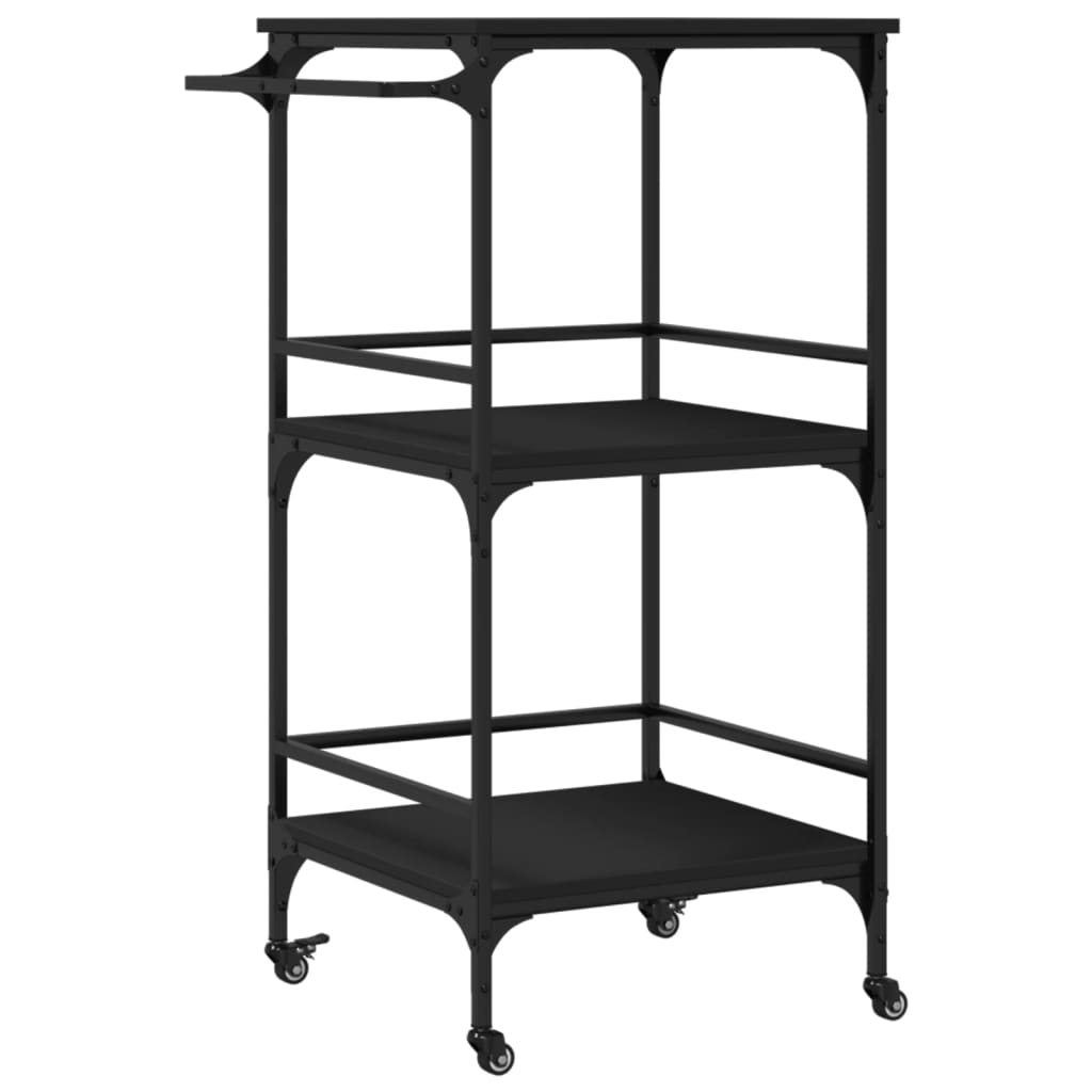 vidaXL Kitchen Trolley Rolling Utility Storage Living Room Engineered Wood-1