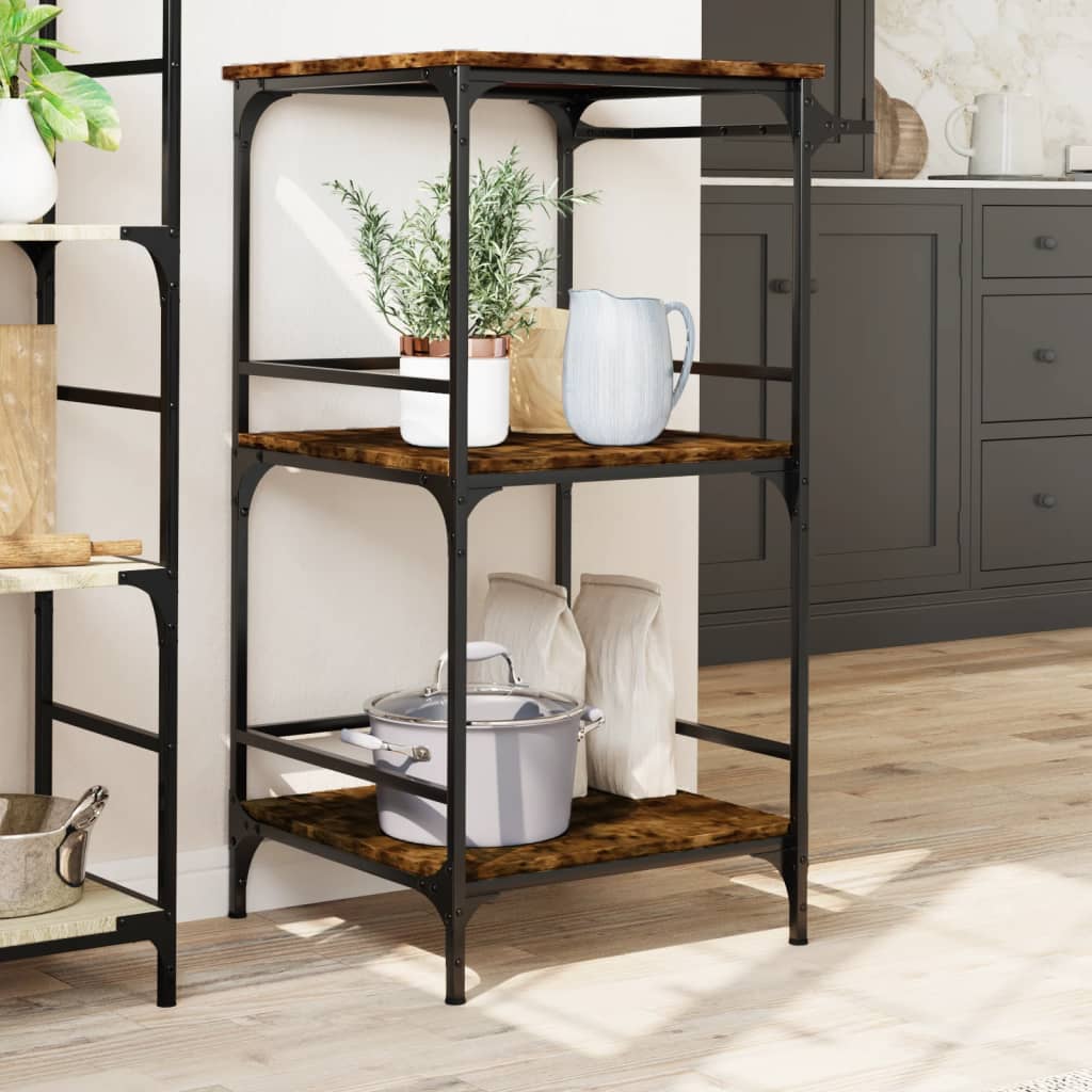vidaXL Kitchen Trolley Rolling Utility Storage Living Room Engineered Wood-0