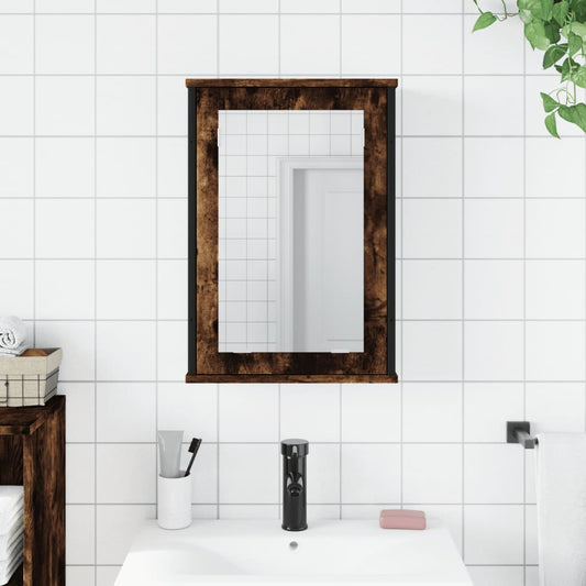 vidaXL Bathroom Mirror Cabinet Black 16.5"x4.7"x23.6" Engineered Wood-0