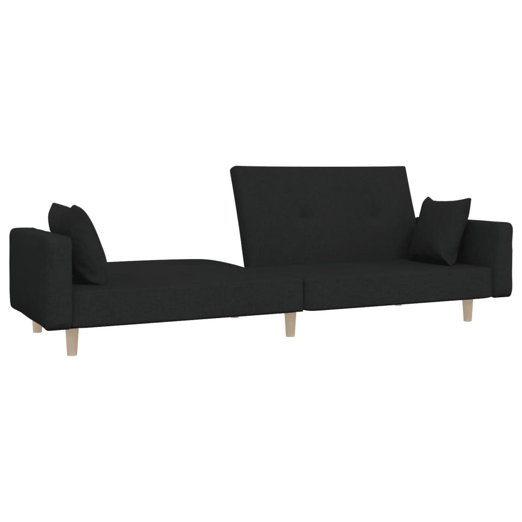 vidaXL 2-Seater Sofa Bed with Two Pillows Loveseat Couch Furniture Fabric-2