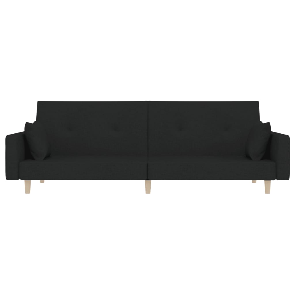 vidaXL 2-Seater Sofa Bed with Two Pillows Loveseat Couch Furniture Fabric-3