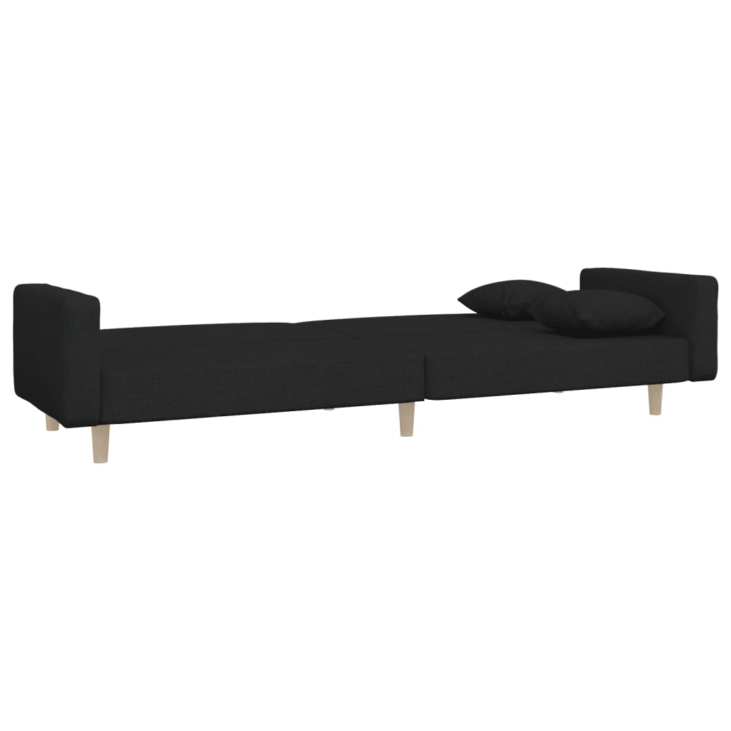 vidaXL 2-Seater Sofa Bed with Two Pillows Loveseat Couch Furniture Fabric-4