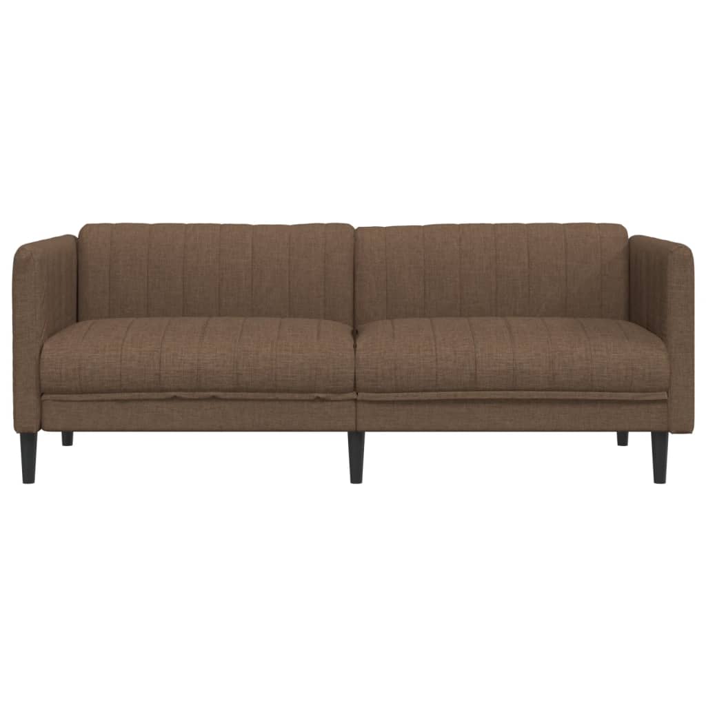 vidaXL Sofa 3-Seater Brown Faux Suede Leather-3