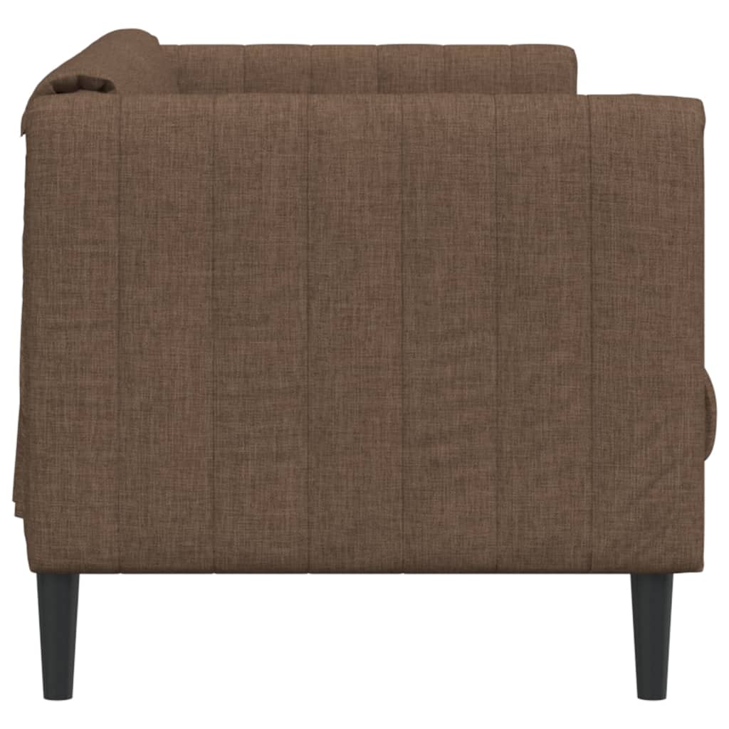 vidaXL Sofa 3-Seater Brown Faux Suede Leather-4