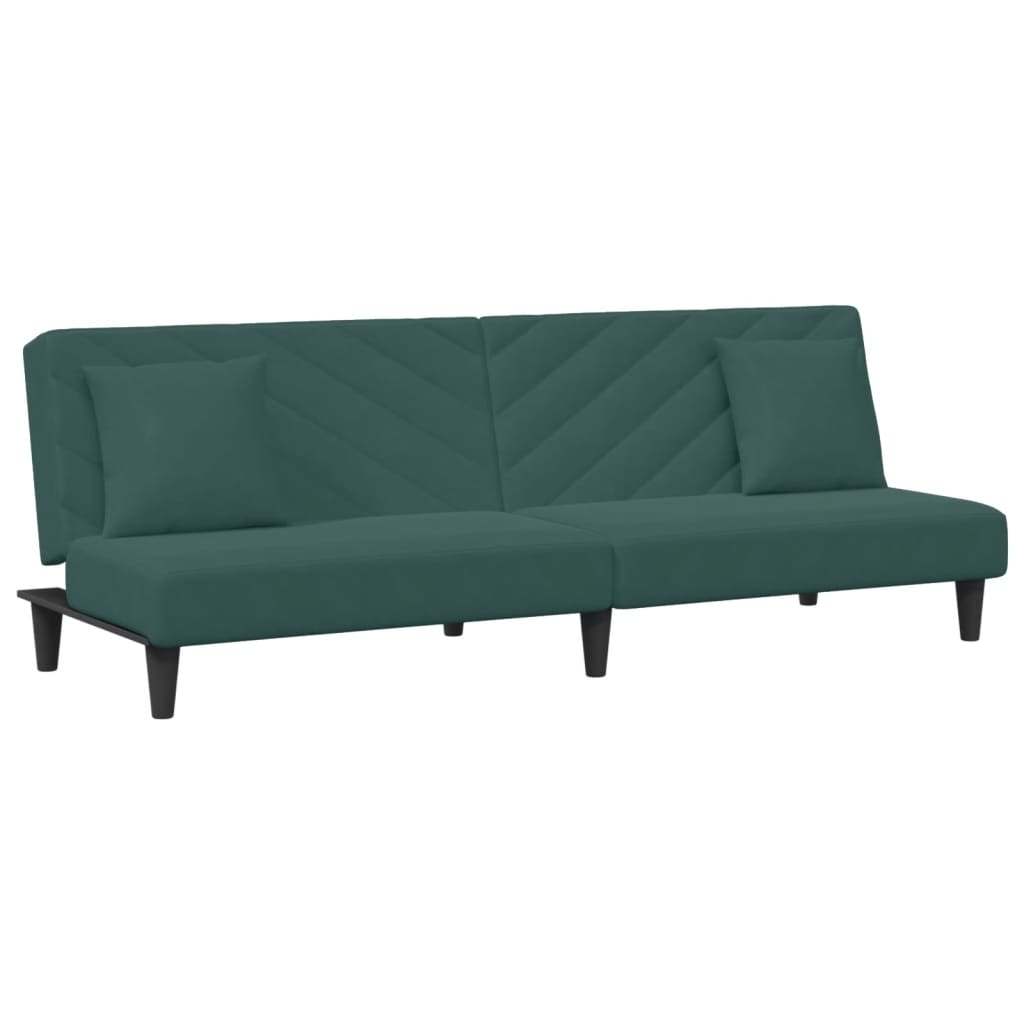 vidaXL 2 Piece Sofa Set with Pillows Dark Green Velvet-3