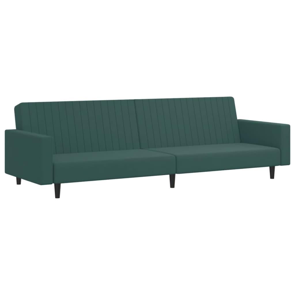 vidaXL 2 Piece Sofa Set Dark Green Velvet-3