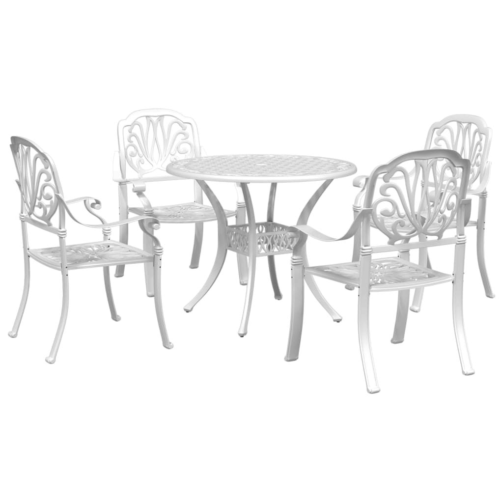 vidaXL Bistro Set Table and Chair Garden Outdoor Patio Furniture Cast Aluminum-5