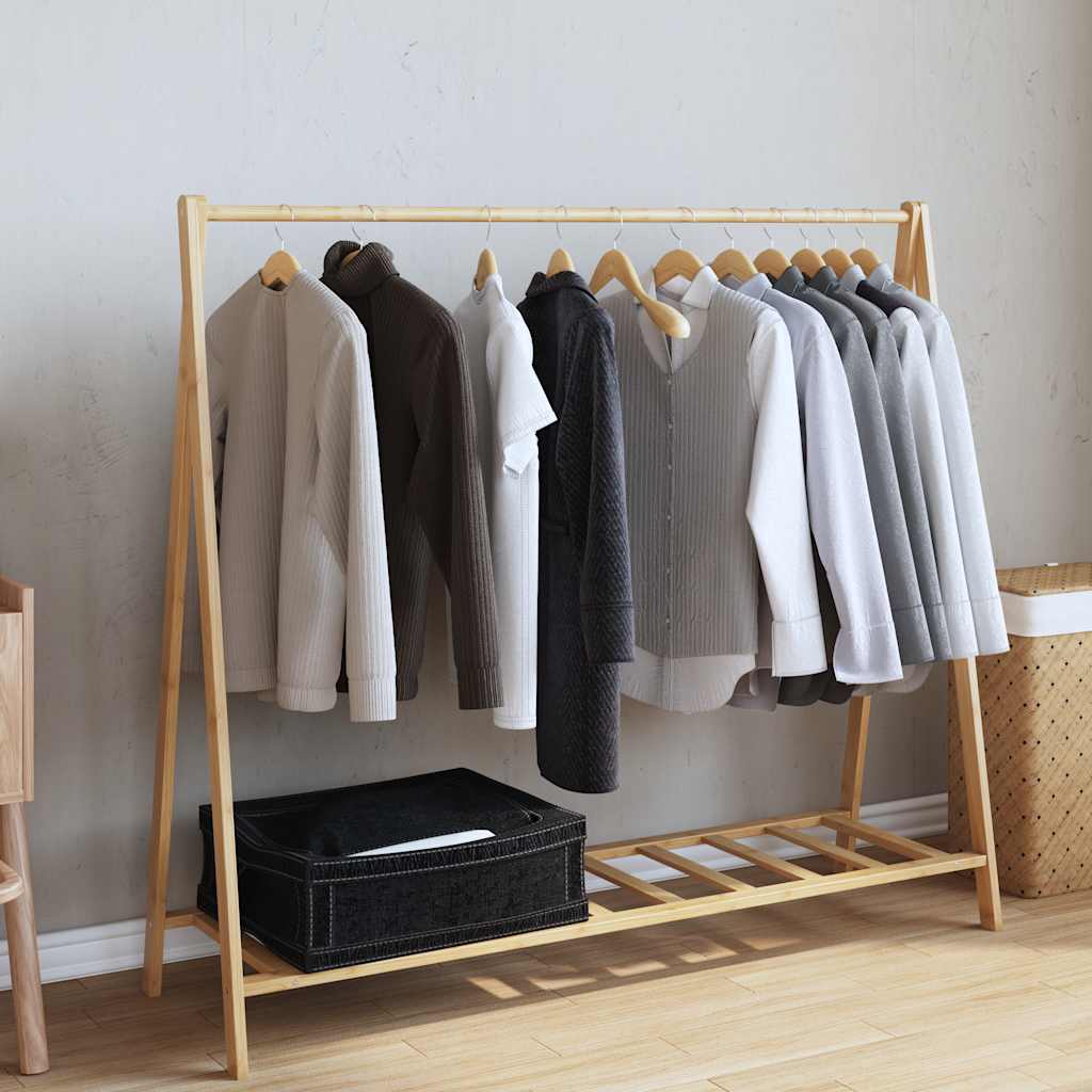vidaXL Clothes Rack with Shelves 41.7"x13.4"x40.2" Bamboo-2