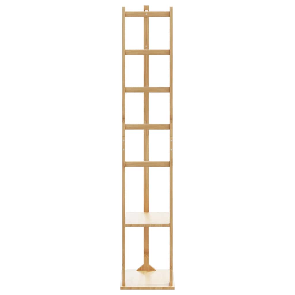vidaXL Coat Stand with Hooks and Shelves 15.2"x11.8"x61.4" Bamboo-3