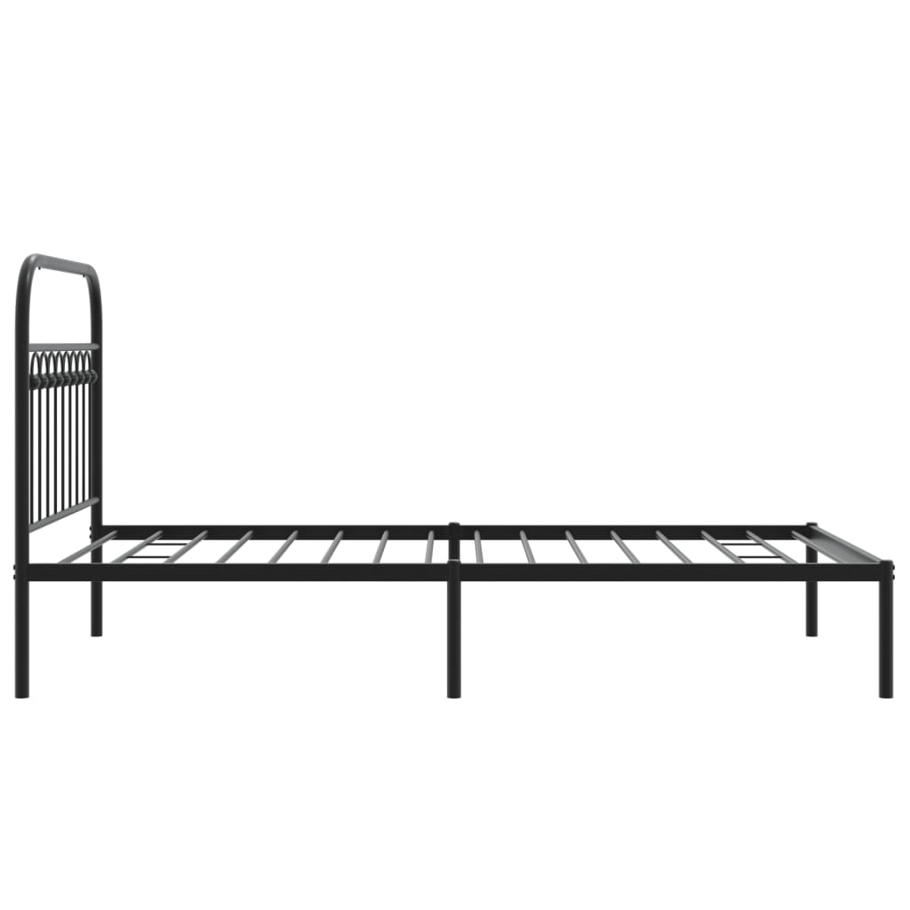 vidaXL Metal Bed Frame with Headboard Black 39.4"x78.7"-4