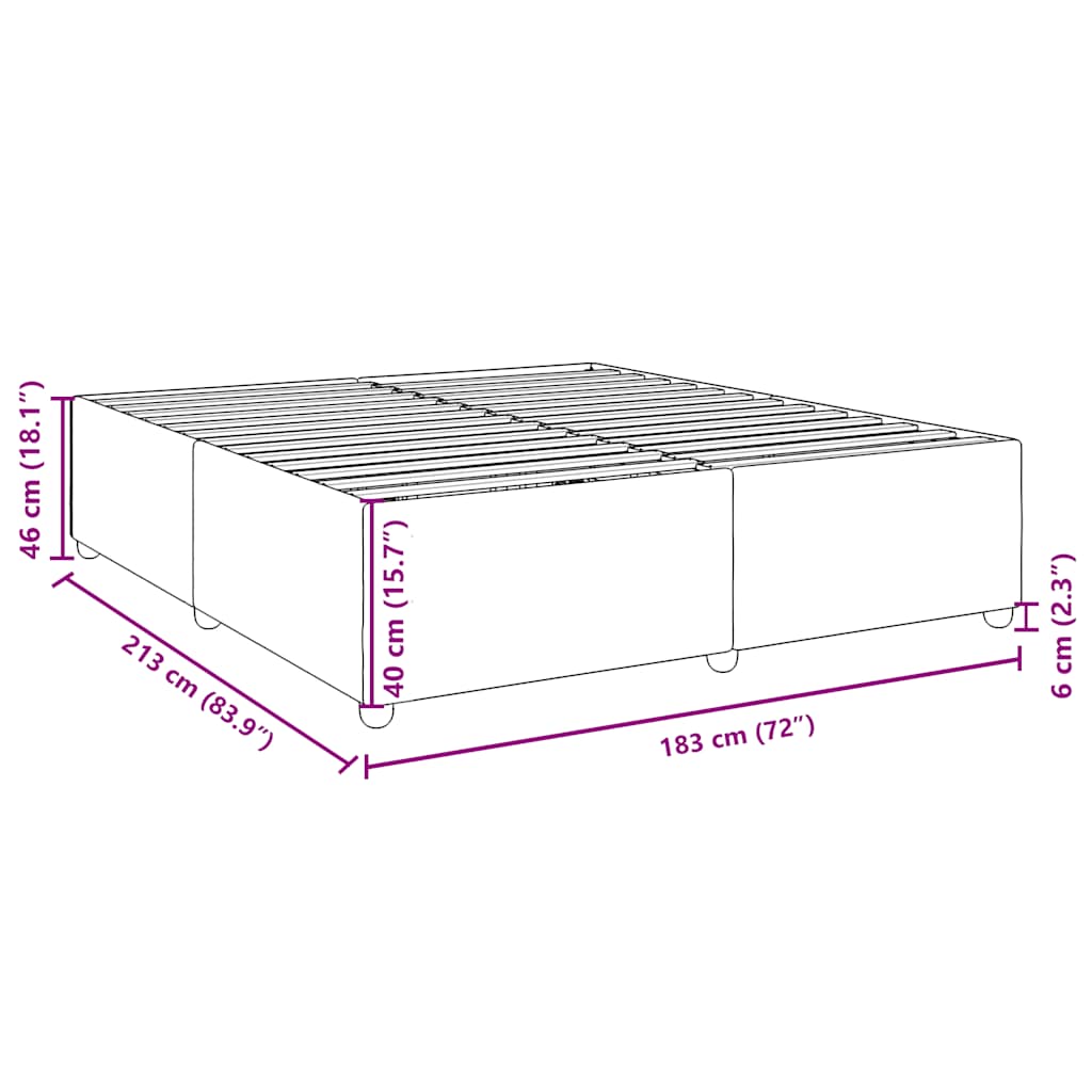 vidaXL Bed Frame without Mattress Upholstered Platform Base Bedroom Fabric-0