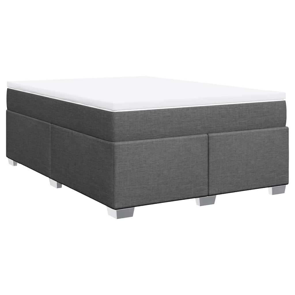 vidaXL Box Spring Bed with Mattress Upholstered Bedroom Platform Base Fabric-4