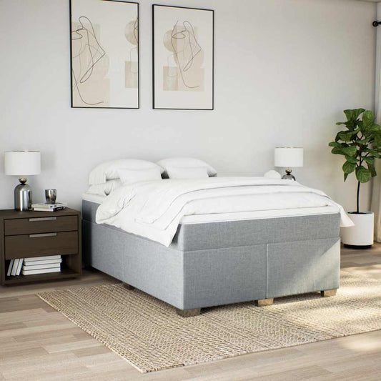vidaXL Box Spring Bed with Mattress Upholstered Bedroom Platform Base Fabric-0