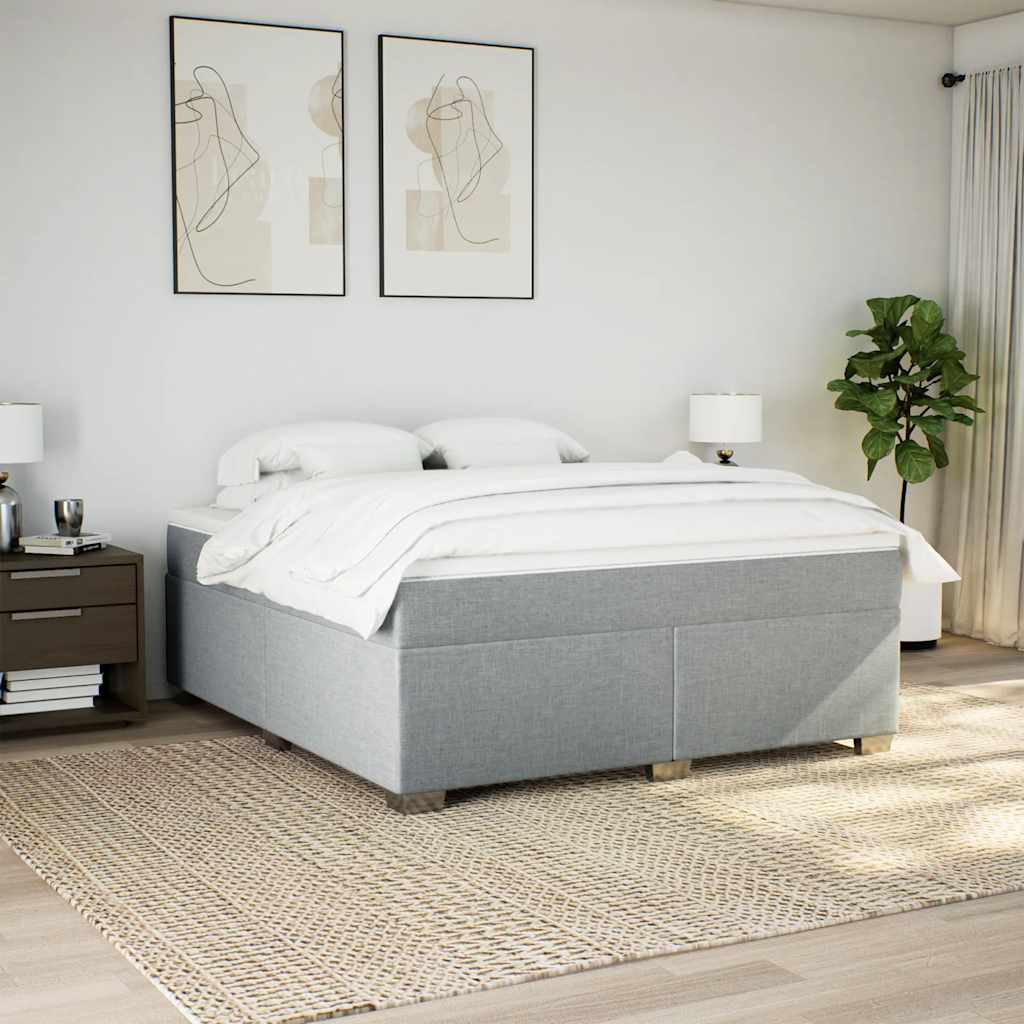 vidaXL Box Spring Bed with Mattress Upholstered Bedroom Platform Base Fabric-1