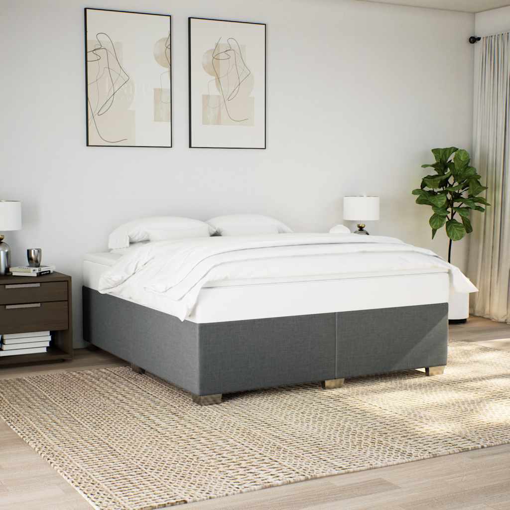 vidaXL Box Spring Bed with Mattress Upholstered Bedroom Platform Base Fabric-2