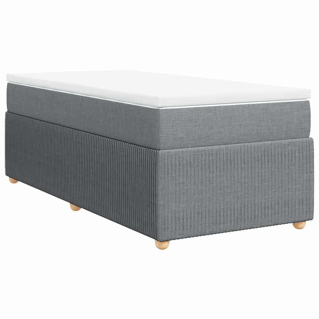 vidaXL Box Spring Bed with Mattress Dark Gray Queen Fabric-0