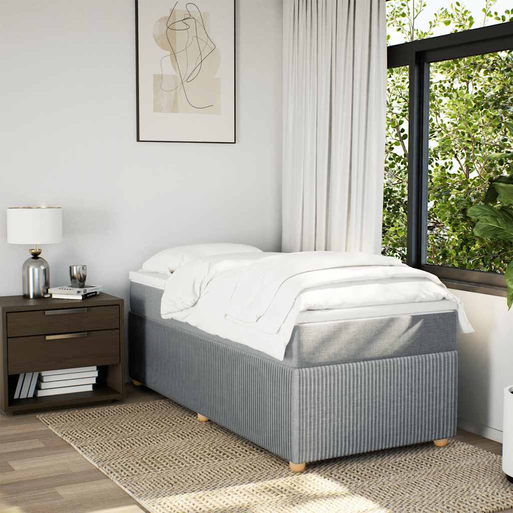 vidaXL Box Spring Bed with Mattress Dark Gray Queen Fabric-3