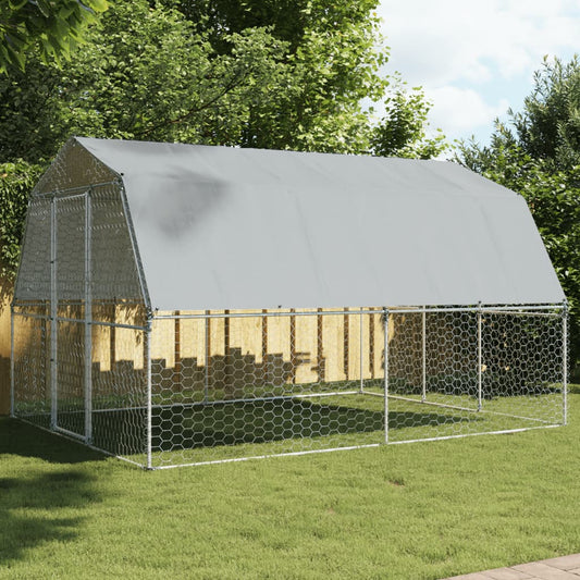 vidaXL Bird Cages 2 pcs with Roof and Door Silver Galvanized Steel-0