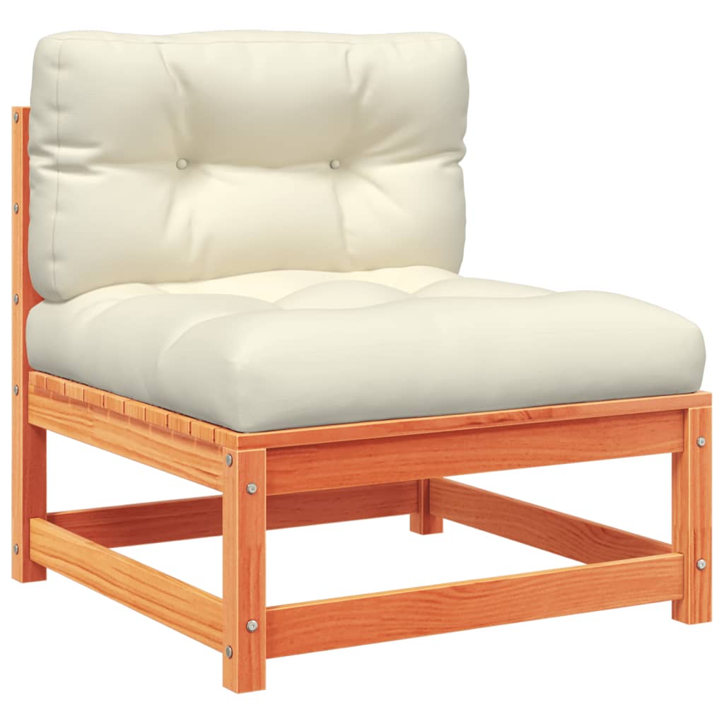 vidaXL 8 Piece Patio Sofa Set with Cushions Wax Brown Solid Wood Pine-4