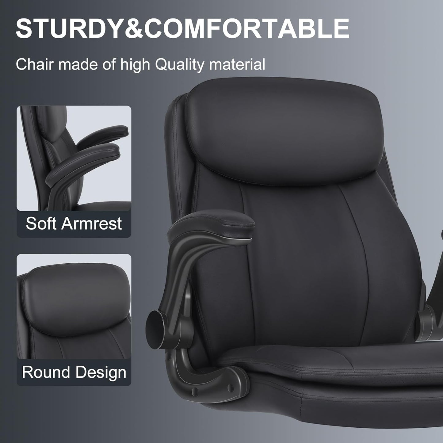 Adjustable Height Leather Drafting Chair for Standing Desk-4