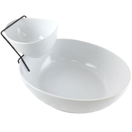 Gibson Elite Gracious Dining 2 Tier Chip and Dip Server Set-0
