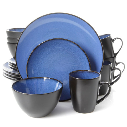 Gibson Elite Soho Lounge Round 16-Piece Dinnerware Set, Blue-0