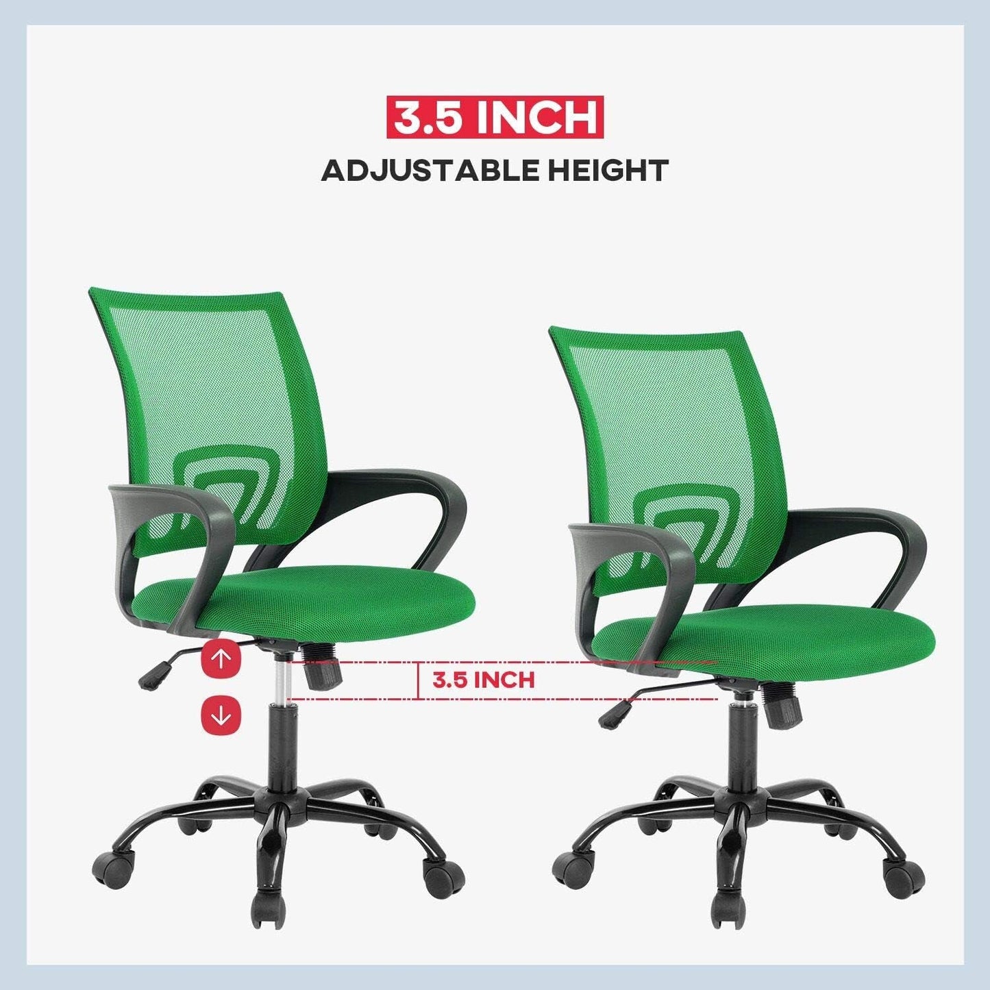 Ergonomic Office Chair Cheap Desk Chair Mesh Executive Computer Chair Lumbar Support for Women&Men, Green-4