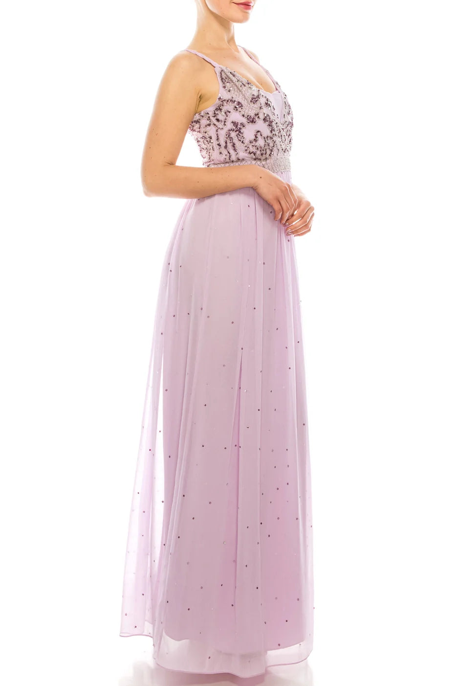 Decode Lilac-Blush Embellished Chiffon Maxi Gown Sizes 0/2/4/6 Available!