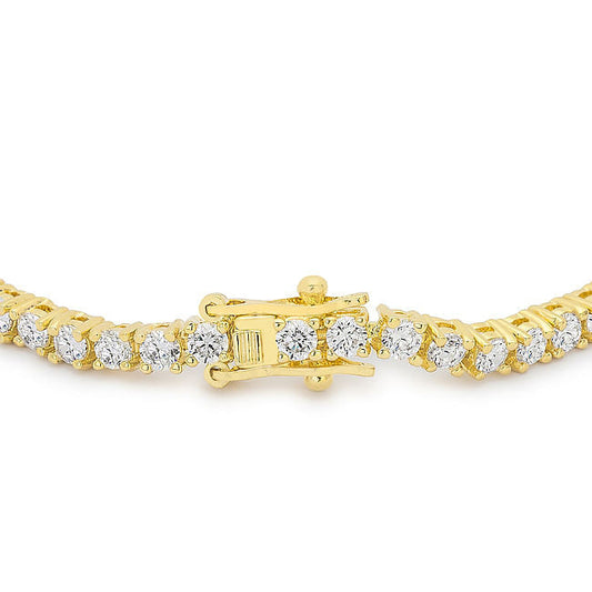 Goldtone Finish Victorian Cubic Zirconia Tennis 8 Inch Bracelet-0